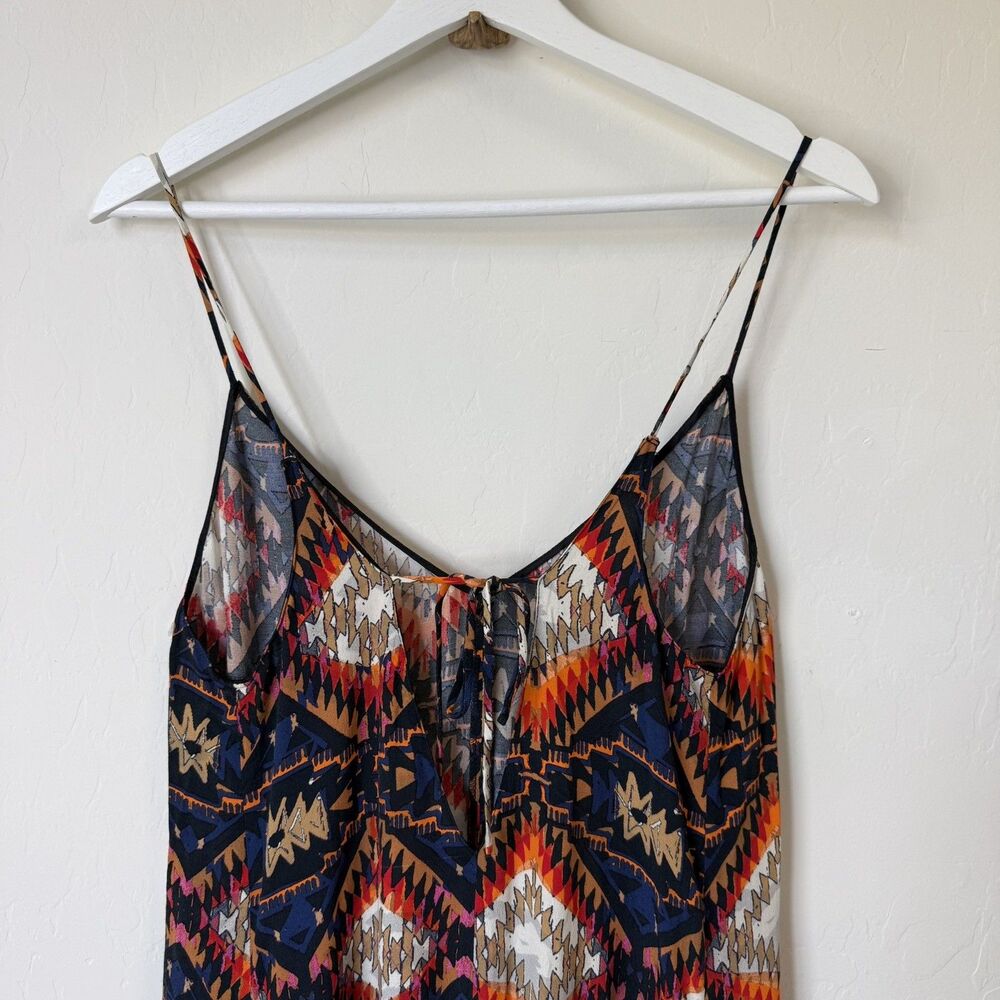 Zara Woman Small Southwestern Aztec Lightweight Midi Dress Boho Western Cowgirl - Picture 8 of 12